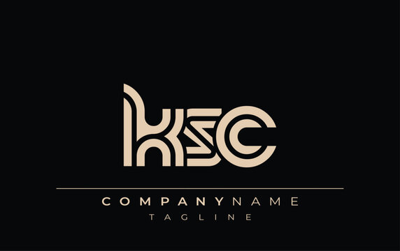 KSC Creative Unique Modern Letter Logo Design. Stylized logo featuring a unique letter design, presenting abstract minimalist aesthetics and modern appeal.