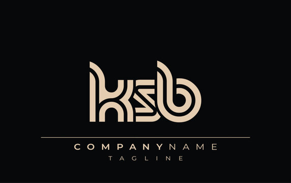 KSB Creative Unique Modern Letter Logo Design. Stylized logo featuring a unique letter design, presenting abstract minimalist aesthetics and modern appeal.