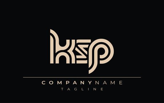 KSP Creative Unique Modern Letter Logo Design. Stylized logo featuring a unique letter design, presenting abstract minimalist aesthetics and modern appeal.
