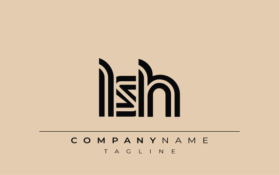 LSH Creative Unique Modern Letter Logo Design. Stylized logo featuring a unique letter design, presenting abstract minimalist aesthetics and modern appeal.