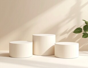 Minimalist White Cylindrical Podiums