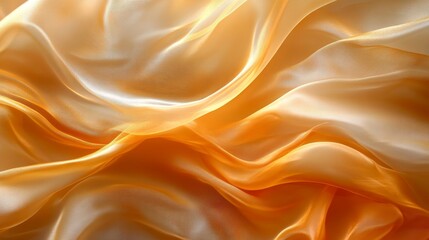 Obraz premium Golden silk fabric texture with flowing folds.