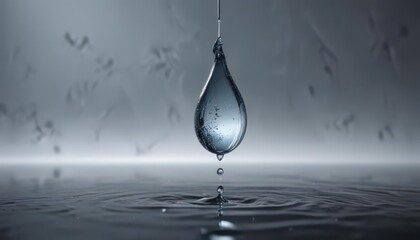 Suspended ink drop, ethereal water suspension ,  water,  studio shot