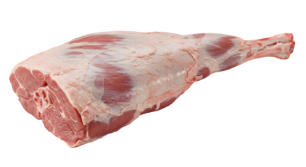 Raw Lamb Leg Isolated on White Background, Fresh Lamb Leg Cut Perfect for Meat Advertisements, Premium Lamb Leg Ideal for Recipes, lamb leg PNG image