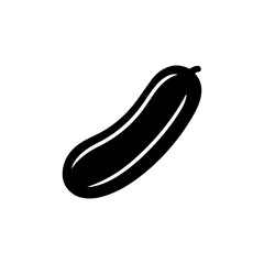 Cucumber Logo Icon Minimalist Black and White Vegetable Vector.