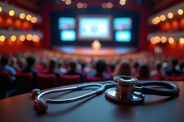 Doctors stethoscope at a medical conference