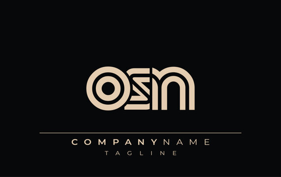 OSN Creative Unique Modern Letter Logo Design. Stylized logo featuring a unique letter design, presenting abstract minimalist aesthetics and modern appeal.