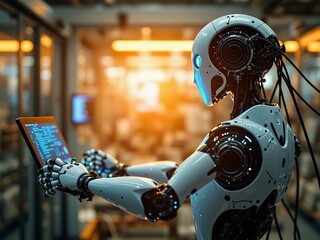 Fototapeta premium Precision Robot Arm Programming for Manufacturing Automation