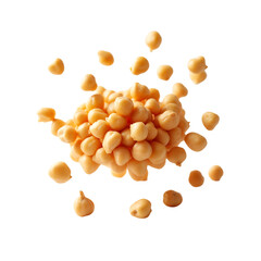 A pile of chickpeas falling down on a white surface