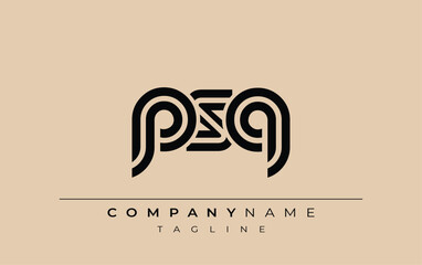 PSQ Creative Unique Modern Letter Logo Design. Stylized logo featuring a unique letter design, presenting abstract minimalist aesthetics and modern appeal.