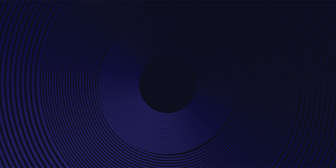 Abstract glowing circle lines on dark blue background. Geometric stripe line art design. Modern shiny blue lines. Futuristic technology concept. Suit for poster, cover, banner, brochure modern arts