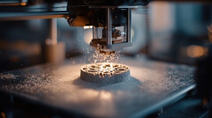 3D printer creating intricate design