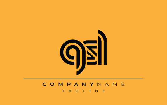 QSL Creative Unique Modern Letter Logo Design. Stylized logo featuring a unique letter design, presenting abstract minimalist aesthetics and modern appeal.