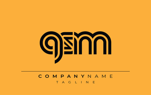 QSM Creative Unique Modern Letter Logo Design. Stylized logo featuring a unique letter design, presenting abstract minimalist aesthetics and modern appeal.