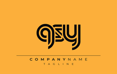 QSY Creative Unique Modern Letter Logo Design. Stylized logo featuring a unique letter design, presenting abstract minimalist aesthetics and modern appeal.