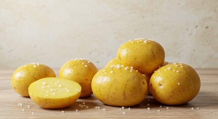 黄金色輝くじゃがいも 瑞々しく美味しそうな質感