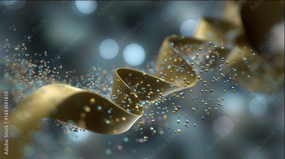 Aufkleber a captivating scene illustrates the transformation of flat protein sheets into dynamic threedimensio