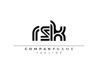 RSK Creative Unique Modern Letter Logo Design. Stylized logo featuring a unique letter design, presenting abstract minimalist aesthetics and modern appeal.