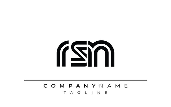 RSN Creative Unique Modern Letter Logo Design. Stylized logo featuring a unique letter design, presenting abstract minimalist aesthetics and modern appeal.