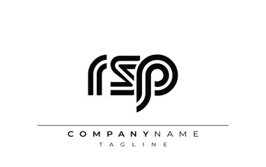 RSP Creative Unique Modern Letter Logo Design. Stylized logo featuring a unique letter design, presenting abstract minimalist aesthetics and modern appeal.