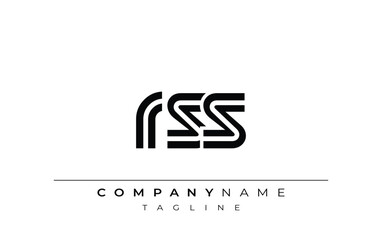 RSS Creative Unique Modern Letter Logo Design. Stylized logo featuring a unique letter design, presenting abstract minimalist aesthetics and modern appeal.