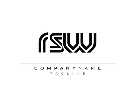 RSW Creative Unique Modern Letter Logo Design. Stylized logo featuring a unique letter design, presenting abstract minimalist aesthetics and modern appeal.