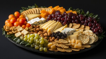 Gourmet cheese and fruit platter