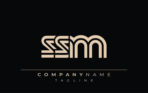 SSM Creative Unique Modern Letter Logo Design. Stylized logo featuring a unique letter design, presenting abstract minimalist aesthetics and modern appeal.