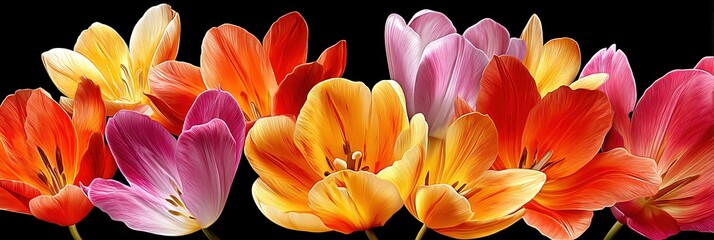 Fototapeta premium glowing beautiful tulips 