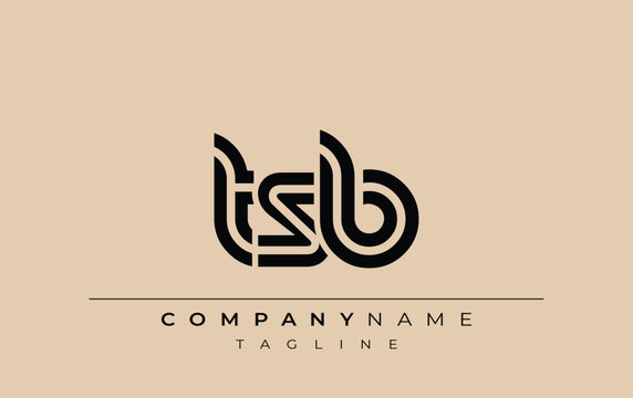 TSB Creative Unique Modern Letter Logo Design. Stylized logo featuring a unique letter design, presenting abstract minimalist aesthetics and modern appeal.