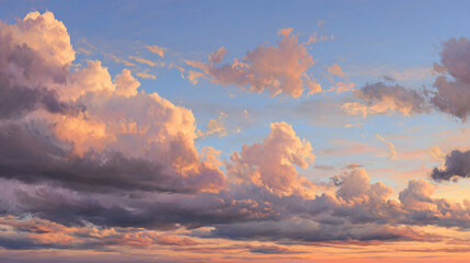 sunset sky with clouds