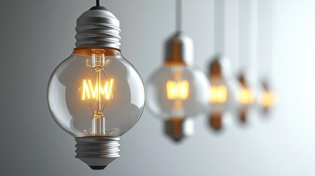 Illuminated filament light bulbs - Powered by Adobe