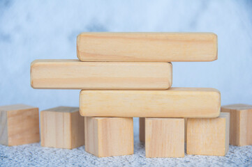 Wooden blocks with customizable space for text. Copy space concept