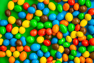 colorful candies high angle view