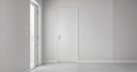 Modern white interior door, sleek handle, closed ,  fresh,  modern door