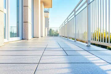 Waterproofing material application on balcony tiles for protection Generative AI