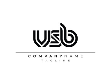VSB Creative Unique Modern Letter Logo Design. Stylized logo featuring a unique letter design, presenting abstract minimalist aesthetics and modern appeal.