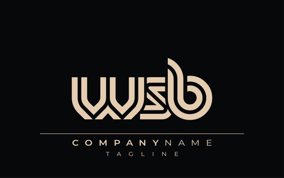 WSB Creative Unique Modern Letter Logo Design. Stylized logo featuring a unique letter design, presenting abstract minimalist aesthetics and modern appeal.
