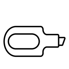 Marker pen with rounded body, commonly used for writing or drawing.