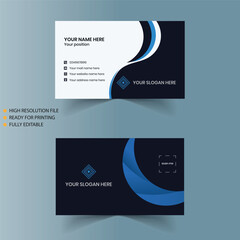 business card design navy blue and white