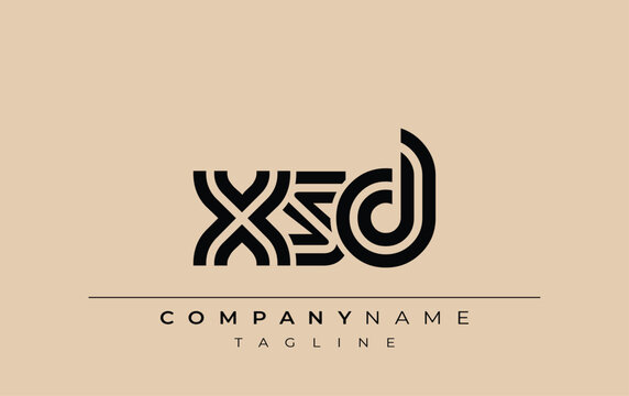 XSD Creative Unique Modern Letter Logo Design. Stylized logo featuring a unique letter design, presenting abstract minimalist aesthetics and modern appeal.