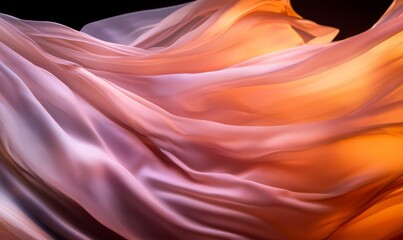 Obraz premium Flowing Fabric in Warm Sunset Hues.