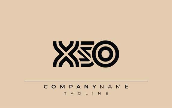 XSO Creative Unique Modern Letter Logo Design. Stylized logo featuring a unique letter design, presenting abstract minimalist aesthetics and modern appeal.