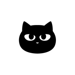 Black kitten kitty face head icon. Cute cartoon funny character. Vector illustration 