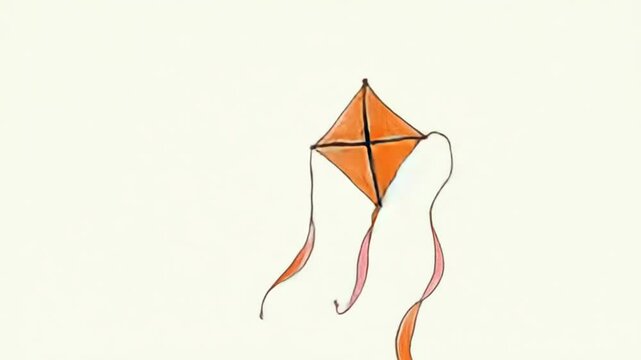 A drawing of a kite flying in the sky