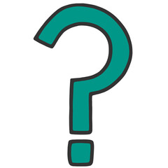 teal green question mark