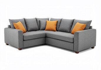 Obraz premium 灰色ファブリックコーナーソファ 快適くつろぎ空間 上品なデザイン