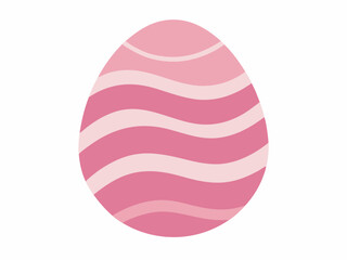 Pink Easter Egg with Wavy Stripes Design Element
