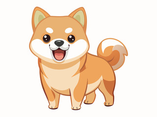 Adorable Cartoon Shiba Inu Puppy Dog Illustration