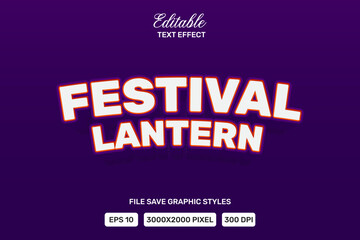 Editable festival lantern text effects 3d template style premium vector.